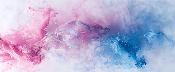  AI-generated artwork. Soft clouds of blue and pink smoke drift lazily across a pristine 