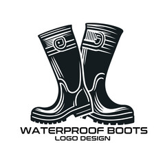 Waterproof Boots Vector Logo Design