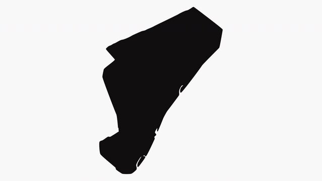 animation forming a map of Kostanay in Kazakhstan
