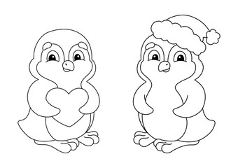 Coloring page for kids. Digital stamp. Cartoon style character. Isolated on white background. Vector illustration.