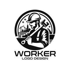 Worker Vector Logo Design