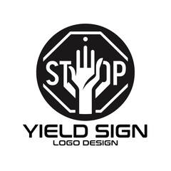 Obraz premium Yield Sign Vector Logo Design