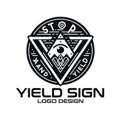 Yield Sign Vector Logo Design