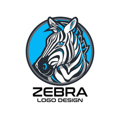 Zebra Cartoon Vector Logo Design