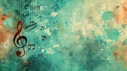abstract plain background of water painting with a scale or music theme 1 AI Generative - obrazy, fototapety, plakaty