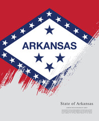 Flag of the state of Arkansas. The United States of America