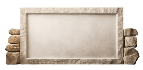 Empty stone board isolated on transparent background