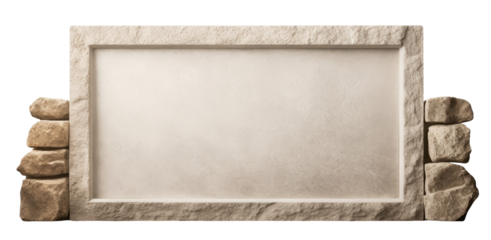 Empty stone board isolated on transparent background