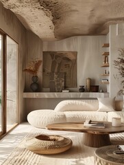 Modern Interior Design with Natural Textures and Earth Tones