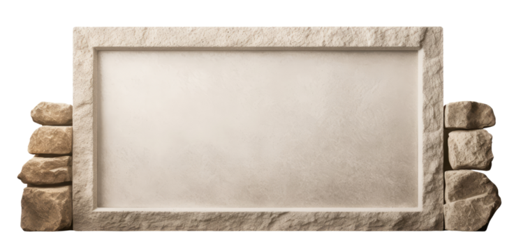 Empty stone board isolated on transparent background