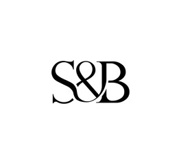 Initial Letter Logo. Ampersand Symbol. Logotype design. Simple Luxury Black Flat Vector SB