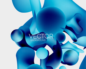 The word vector is displayed on a light blue background, resembling the color of the sky or a gas balloon. The symmetry and font create a sense of electric blue aqua material property