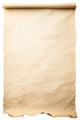 Blank vertical parchment isolated on transparent background