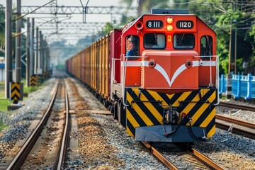 Obraz premium logistic train in industrial logistic