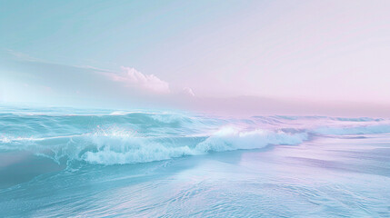 Serenity fills the air as gentle waves of pale blue and lavender gracefully dance across the tranquil backdrop.