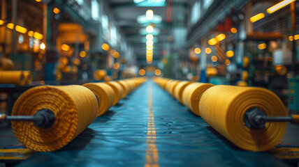 Obraz premium An italian middle-size textile company, located in an industrial district.generative ai