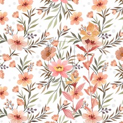 textile flowers and leaves new design background. 