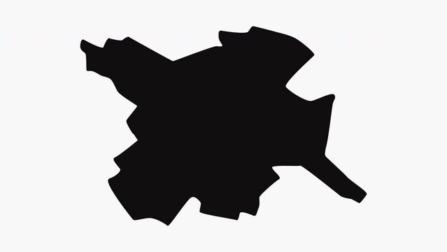 animation forming a map of Taraz in Kazakhstan