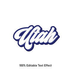 Utah text effect vector. Editable college t-shirt design printable text effect vector