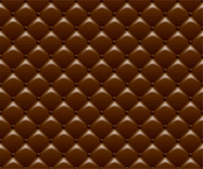 Leather Upholstery Sofa Background. Brown Luxury Decoration Sofa. Elegant Brown Leather Texture With Buttons For Pattern and Background. Leather Texture for Graphic Resource.