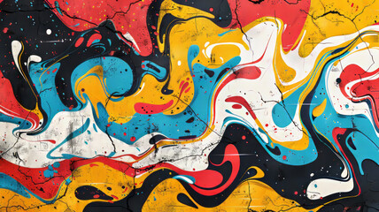 more white less colors abstract graffiti pattern 3 colors,generative ai