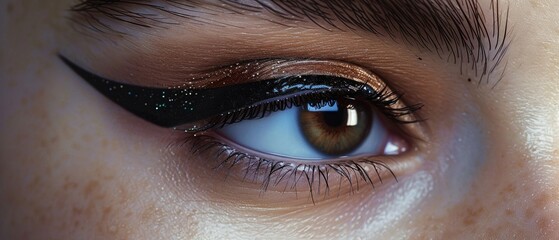 The precision of a liquid eyeliner for a sharp wing