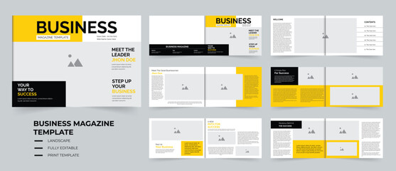 Naklejka na ściany i meble Professional Business Magazine layout design A4 landscape