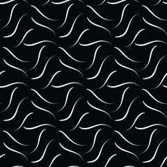 Hand drawn Calligraphy Line Wave Pattern seamless