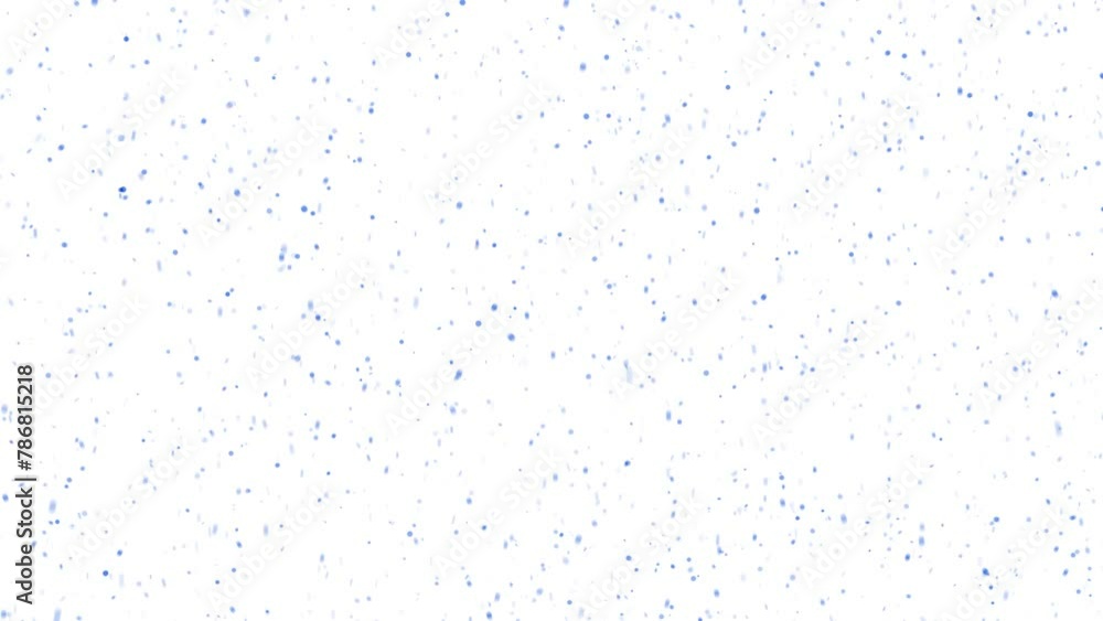Poster abstract blurred small circles falling down on loop white background.