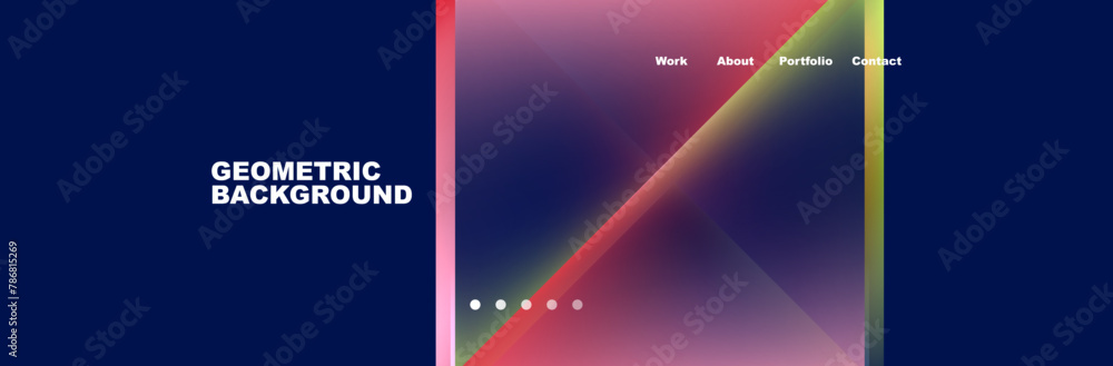 Poster the atmosphere of the sky creates a vibrant display of colors on the geometric background, featuring