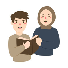 World book day background with people reading