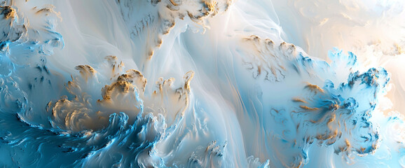 Embark on a journey of elegance and serenity through this captivating painting, where dark teal and light beige waves intertwine amidst organic topography, evoking the timeless allure of marbleizedart