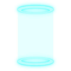 digital teleport with particles and hologram digital rings, technology systems, neon light teleport, futuristic neon portals, teleportation process game effect © FyfaMetarial