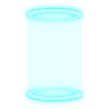 digital teleport with particles and hologram digital rings, technology systems, neon light teleport, futuristic neon portals, teleportation process game effect