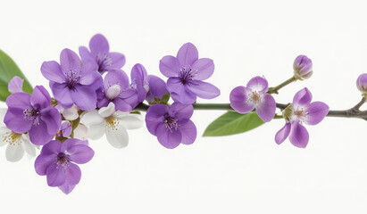 Obraz premium Floral backdrop of purple flowers, spring or summer background with copy space.