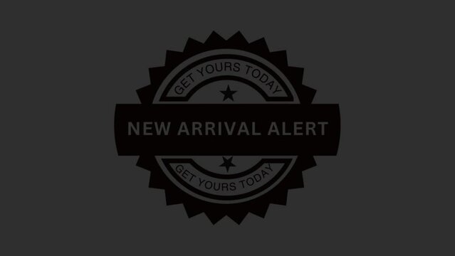 New Arrival Shop Now Badge Animation,Promotion sign animation Tag, New Arrival Text Animation for promoting new Products ads.New Arrival typo 4K video
