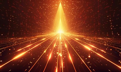 Abstract futuristic glowing neon orange light