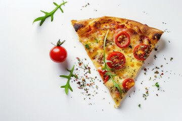 slice of pizza  isolated on white background
