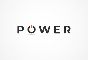 Fototapeta na wymiar Power Button logo. letter O and power button combination, Flat style Logo Design Template, vector illustration