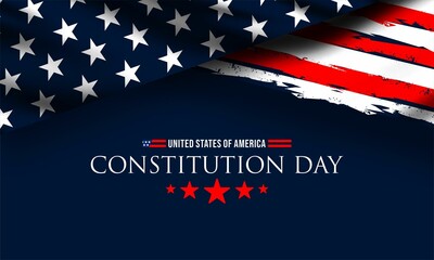 Fototapeta na wymiar Happy Constitution day United States Of America September 17TH background vector illustration
