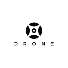 Simple drone logo icon vector