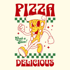 Mascot Pizza Vector Art, Illustration and Graphic