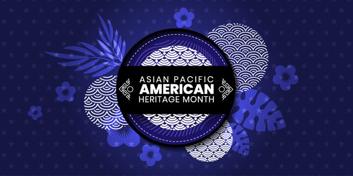 Asian American and Pacific Islander Heritage Month design, celebrate in may. banner for social media, card, poster. Illustration with text. vector Illustration