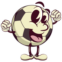 football soccer ball cartoon vector isolated clip art illustration mascot be healthy and strong enough to become a champion, vector work of hand drawn