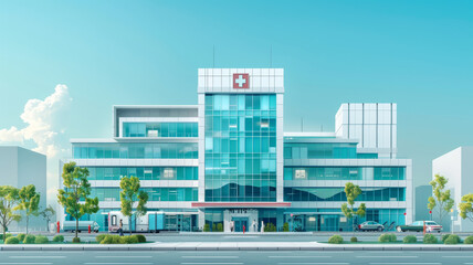 Healthcare Facility building medel, healthcare facility projects with an image featuring hospital administrators and healthcare architects designing medical centers generative ai