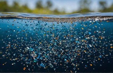 Micro Plastics in Water - Water Contamination - Polluted Earth Concept