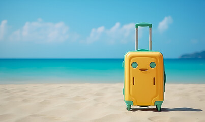 suitcase on the beach