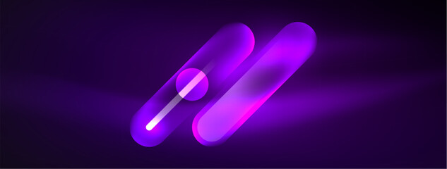 An Automotive lighting font of purple and pink glowing gas on a dark background creates a visual effect reminiscent of bioluminescence. The electric blue and magenta hues form a circle of light