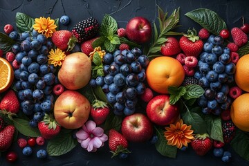 a bunch of fruit that are on a table - Powered by Adobe