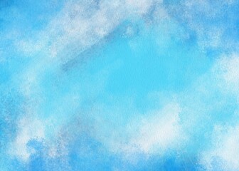 Hand draw watercolor light blue and white gradient abstract material background